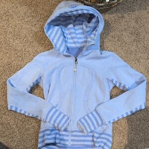 Lululemon Blue Striped Scuba Hoodie